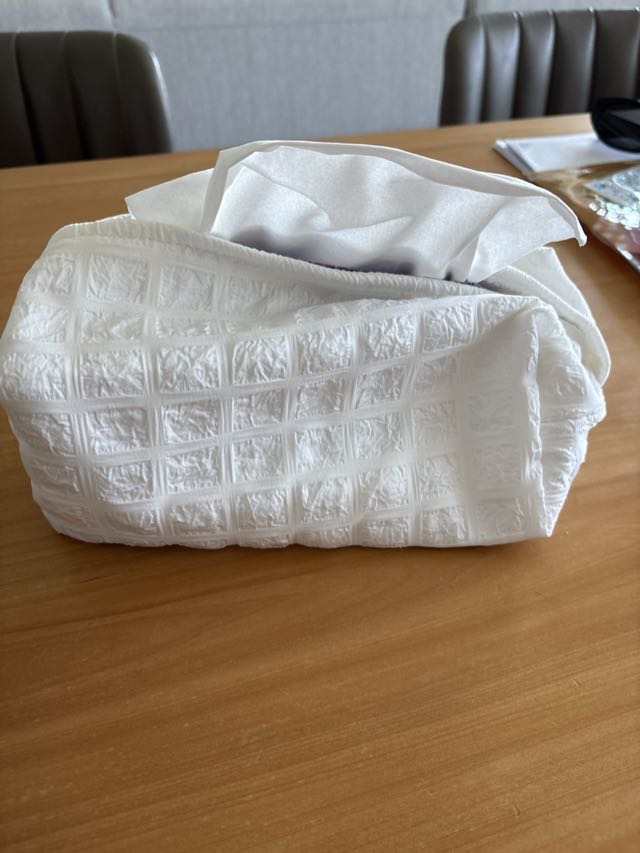 簡約格紋面紙套 白色